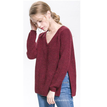 Fall Winter Warming  and Comfortable wool polyester blended women's knitted winter sweaters